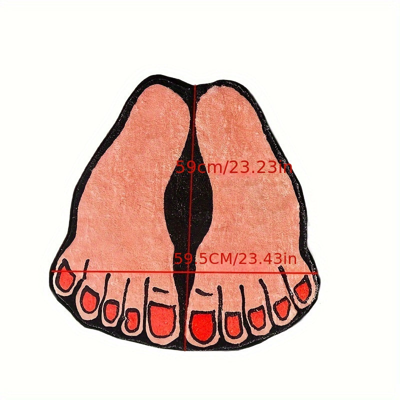 Machine Washable Microfiber Foot Shaped Bath Mat Non-Slip Absorbent 0.6cm Thick