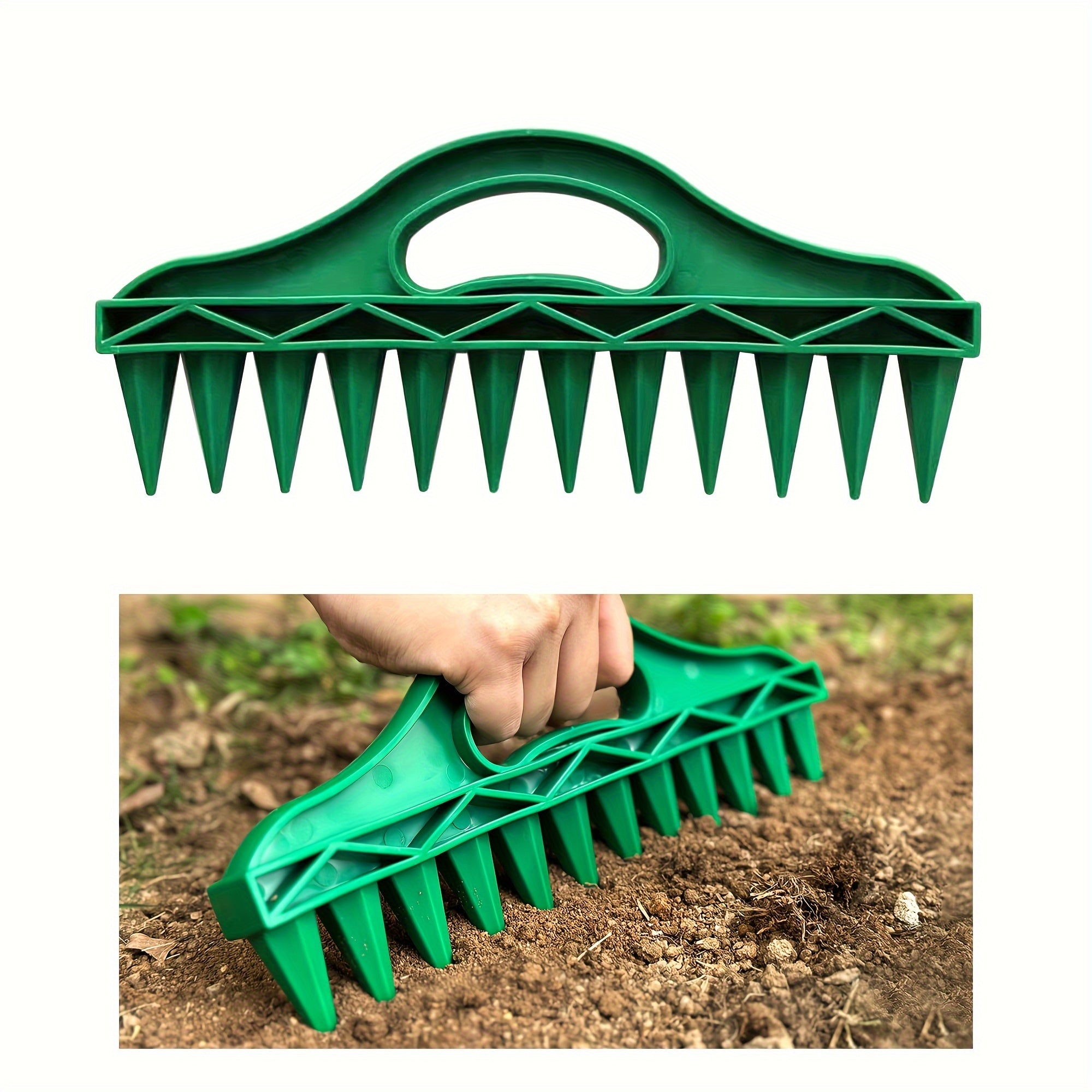 Garden Hand Dibbler Tool - 12-Hole Seed Planter Waterproof Plastic