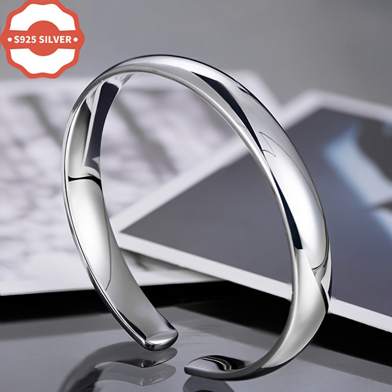 Sterling Silver Bangle Bracelet for Women All-Season Stylish Tarnish-Resistant Gift