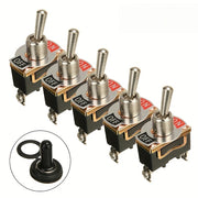 5 Piezas de interruptores de palanca de alta resistencia para coche y barco, 15A 250V, ON/OFF