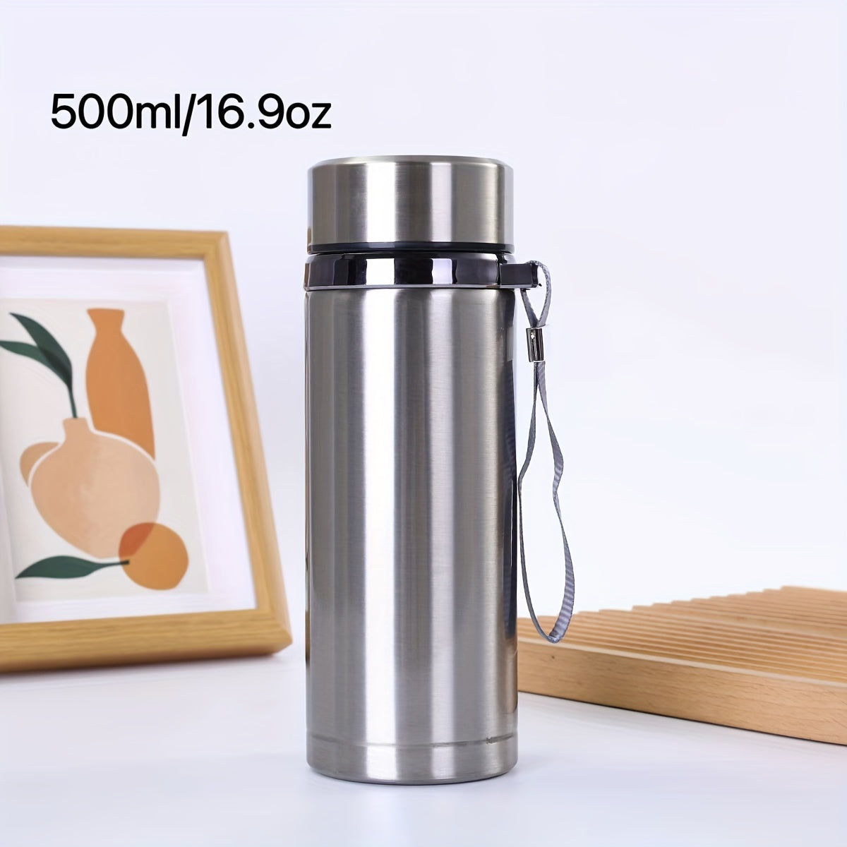 Men's Stainless Steel Travel Mug with Tea Strainer Large Capacity Wholesale