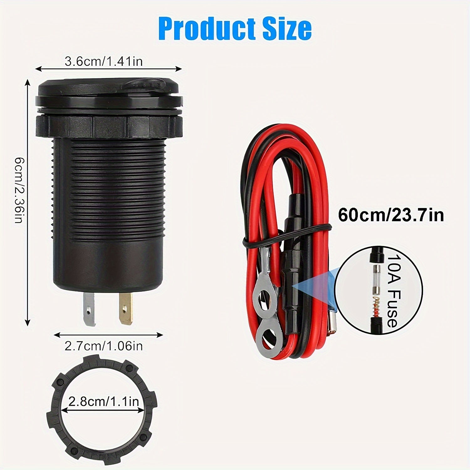 Fast Charging Car Charger USB Type-C QC3.0 Dual PD Ports LED Display