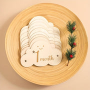 Baby Milestone Cloud Signs Set of 8 Wooden Baby Shower Gift