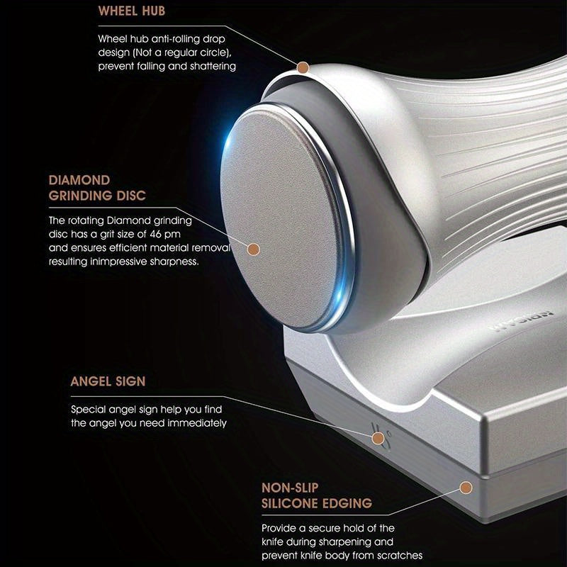 RISAM Rolling Knife Sharpener Kit with Fixed Angle System and Diamond Grinding Stone.