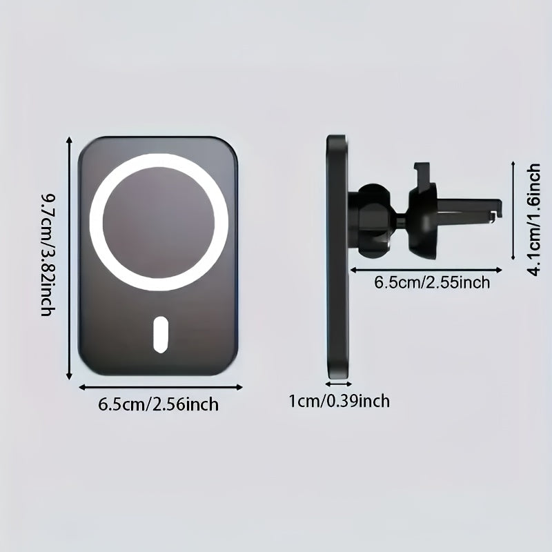 Magnitli simsiz avtomobil uchun quvvatlagich tutqich 15W tez quvvatlantirish sozlanadigan USB Type-C