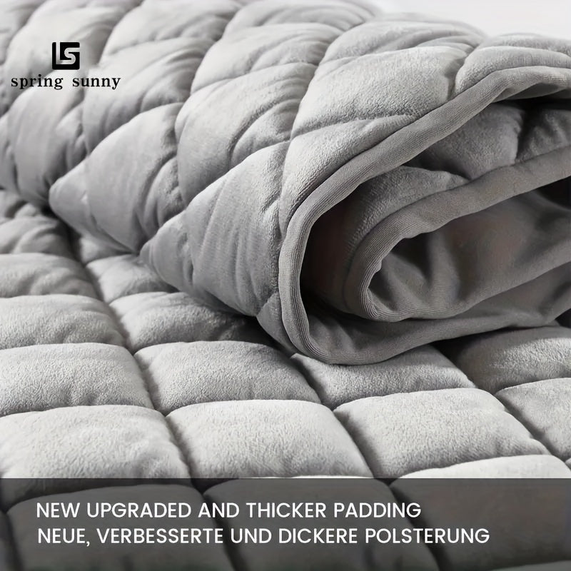 Quilted Headboard Cover Dustproof Soft Plush Full Size Bed Protector