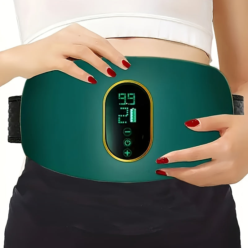 Women’s USB Rechargeable Heating Waist and Abdomen Massager with Vibration and Digital Display