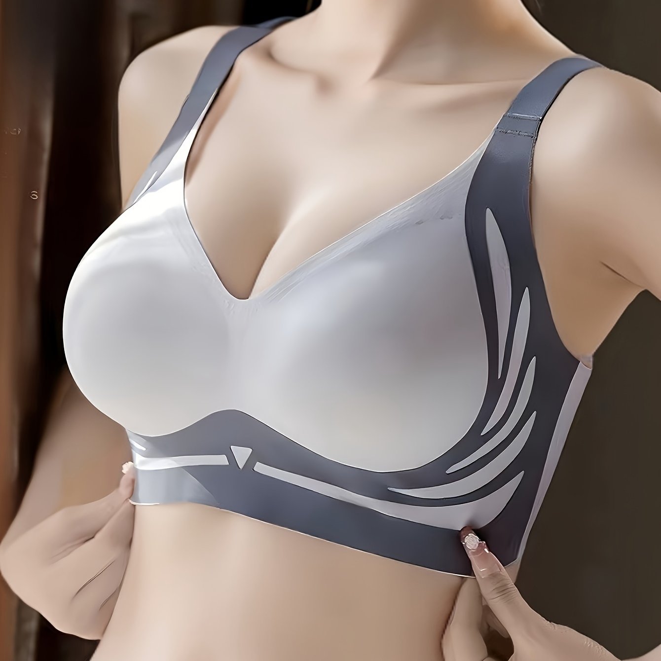 Ayollar uchun rangli blok tank brasi, tikuvsiz, simsiz va osilmaslik xususiyatiga ega, sexy va qulay moslashuv uchun push-up dizayni bilan.