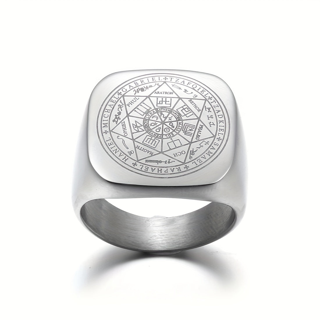 Nikel qotishmasi yetti farishta Sulaymon uzuklari erkaklar uchun diniy zargarlik