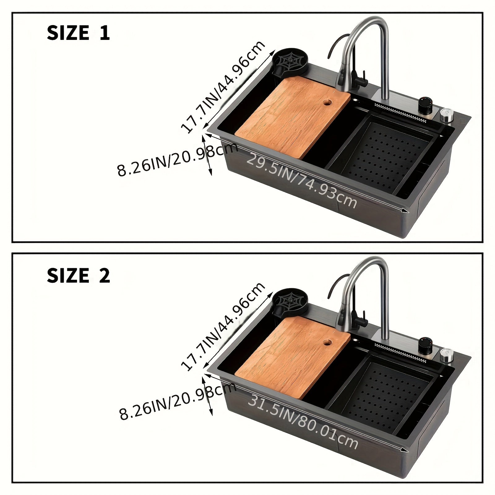 Glam Stainless Steel Kitchen Sink with Integrated Faucet No-Rim Drop-In Right Drain