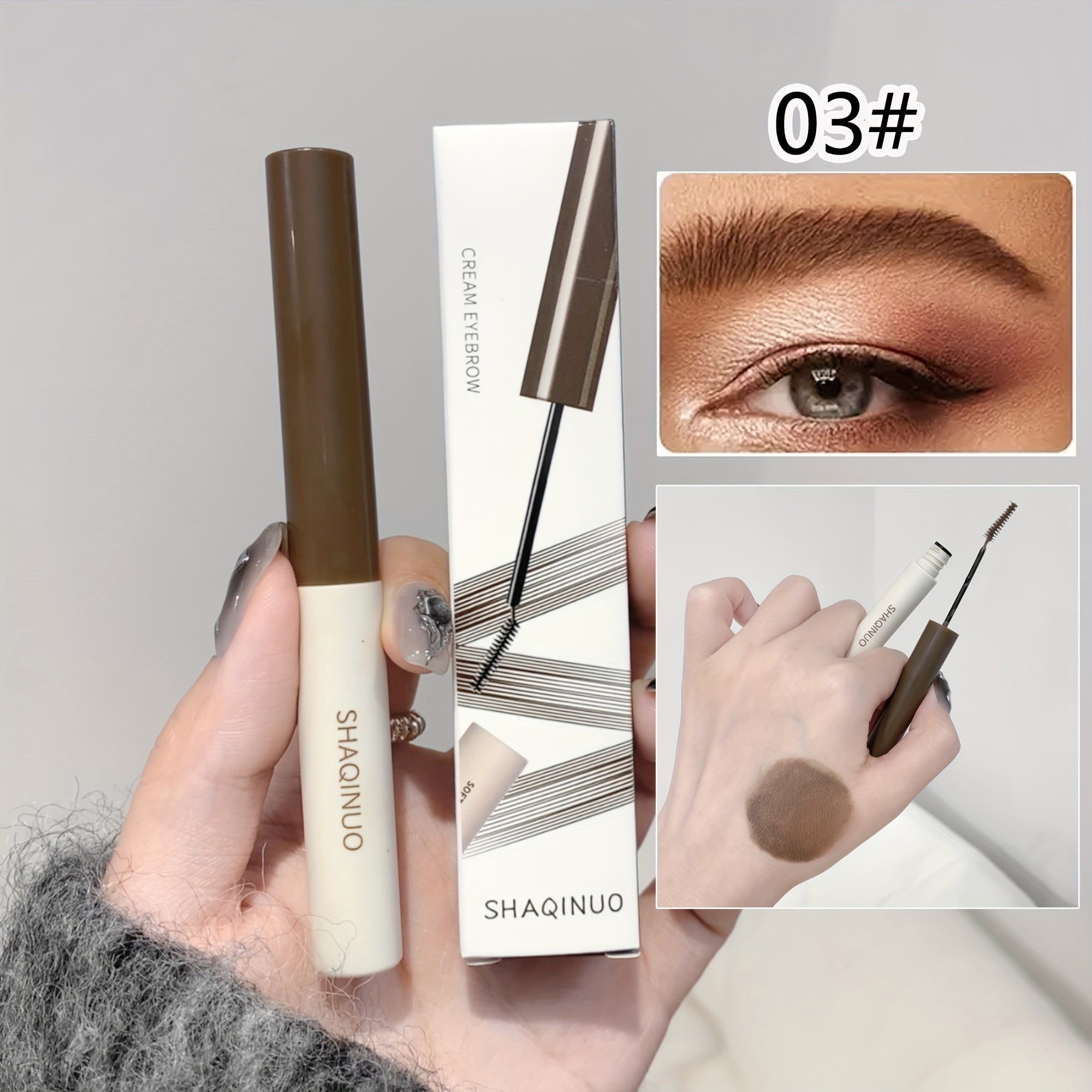 Waterproof Tinted Eyebrow Mascara for Long-Lasting Smudge-Proof Brow Enhancement with Precision Brush