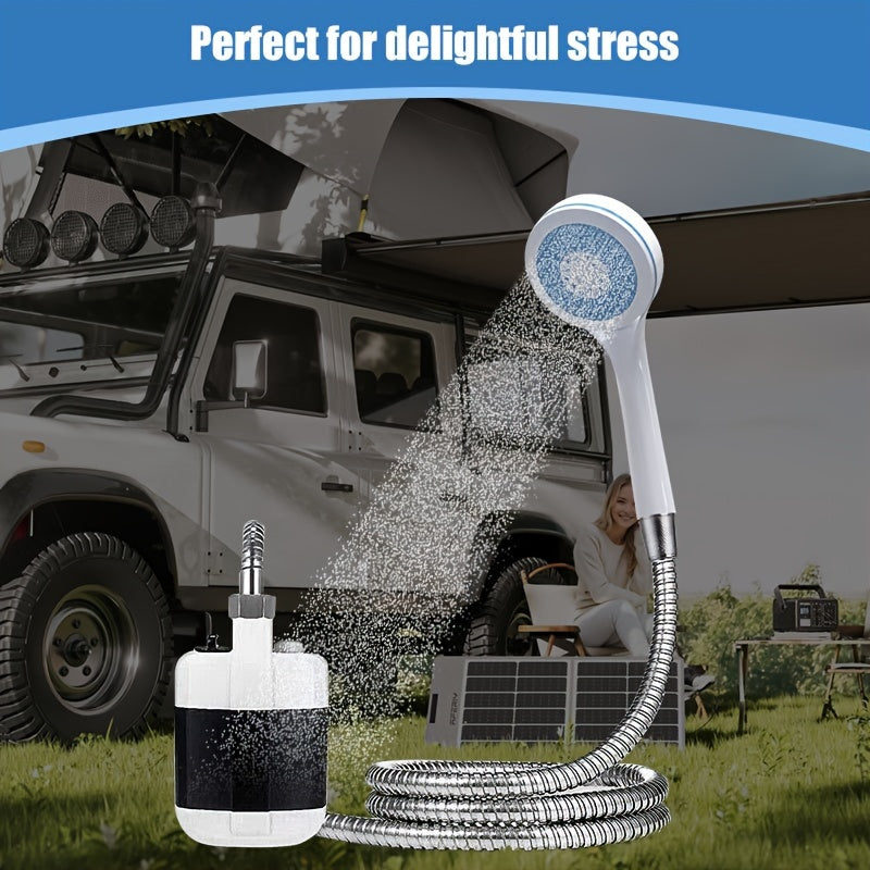 Portable Camping Shower Handheld Water Pump with Filtration 4-5L/min
