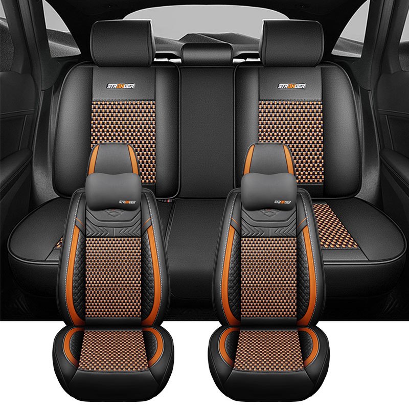 Full Surround Car Seat Cover for Four Seasons Blue Whale Fiber Five-Seater