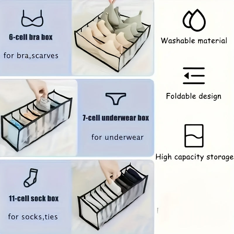 Multifunctional Closet Organizer for Underwear Socks and Bras Durable Nylon Foldable Under-Bed Storage Solution