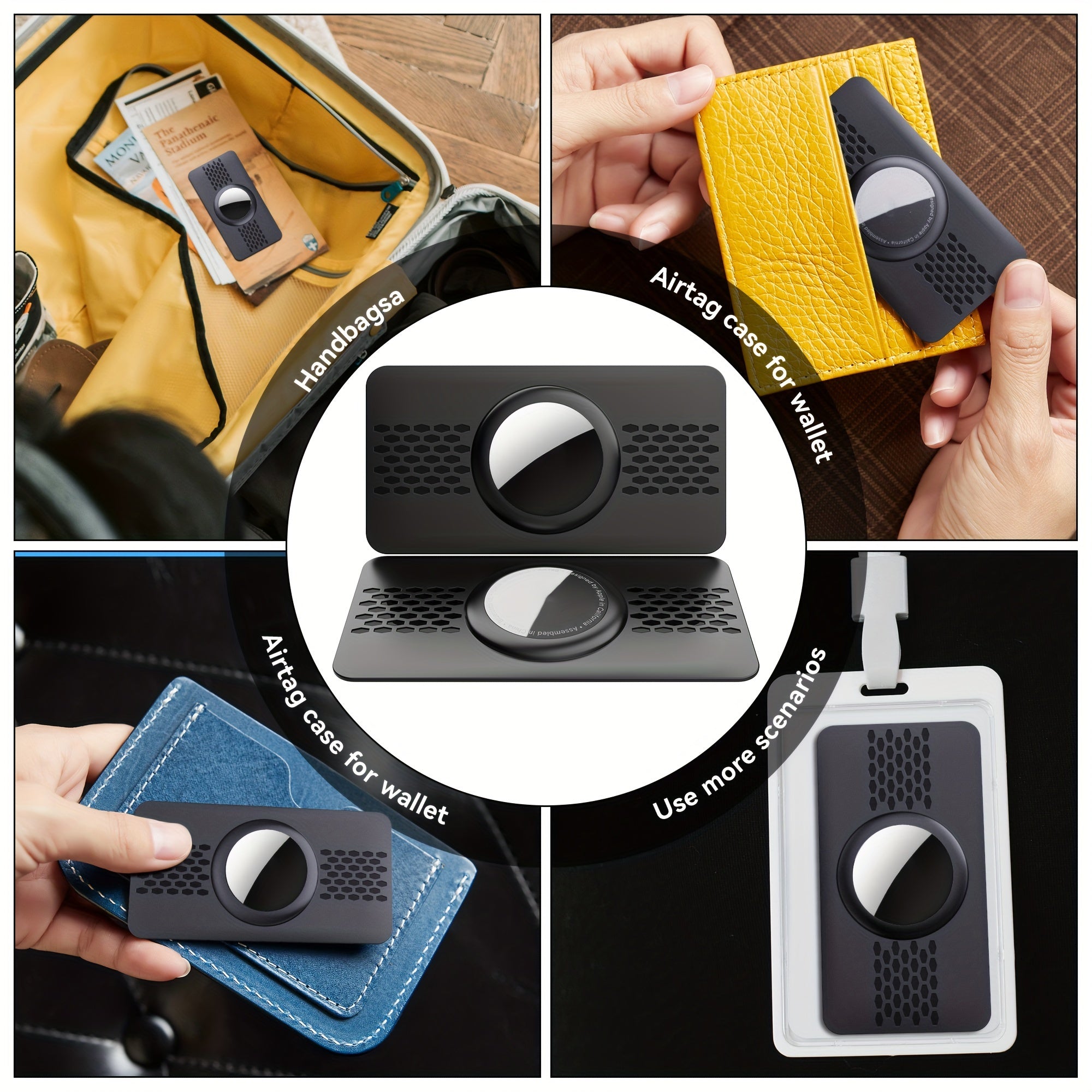 Uniseks yupqa karbon tolasi Airtag hamyon karti tutqich himoya qutisi kredit karta o'lchami