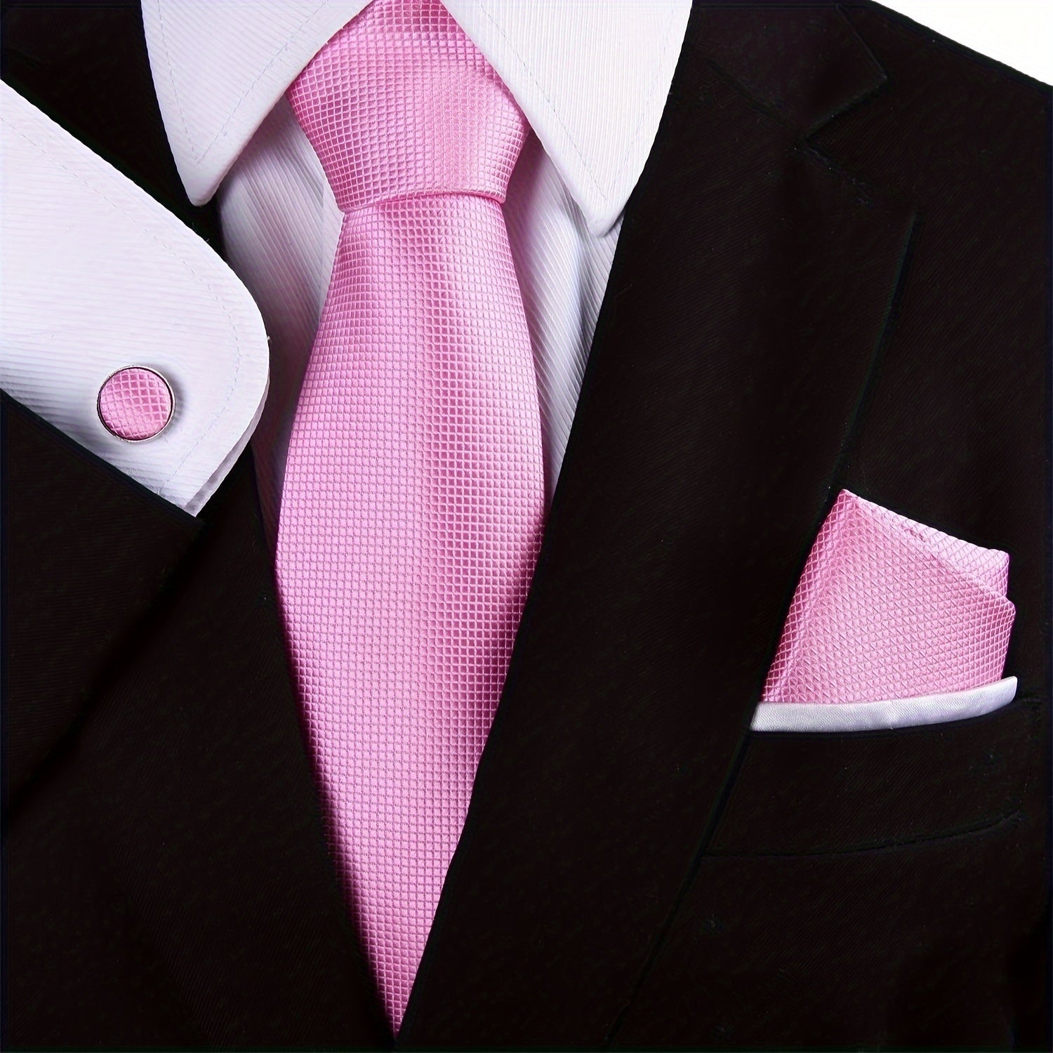 Мужской формальный набор галстуков с карманным платком и запонками для свадеб и деловых встреч