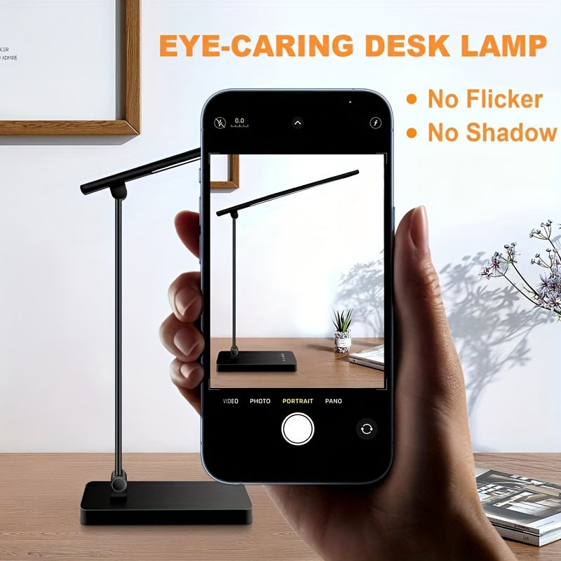 Adjustable LED Desk Lamp Touch Control Dimmable with 5 Lighting Modes USB Powered White or Black