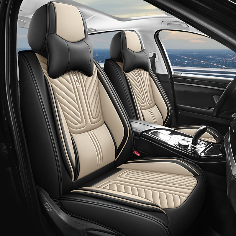 Universal PU Leather Car Seat Cover All-Season Full Coverage Interior Decoration