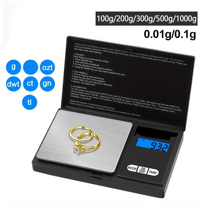 Digital Jewelry Scale Gold Food Safe Compact with Quick Measurements