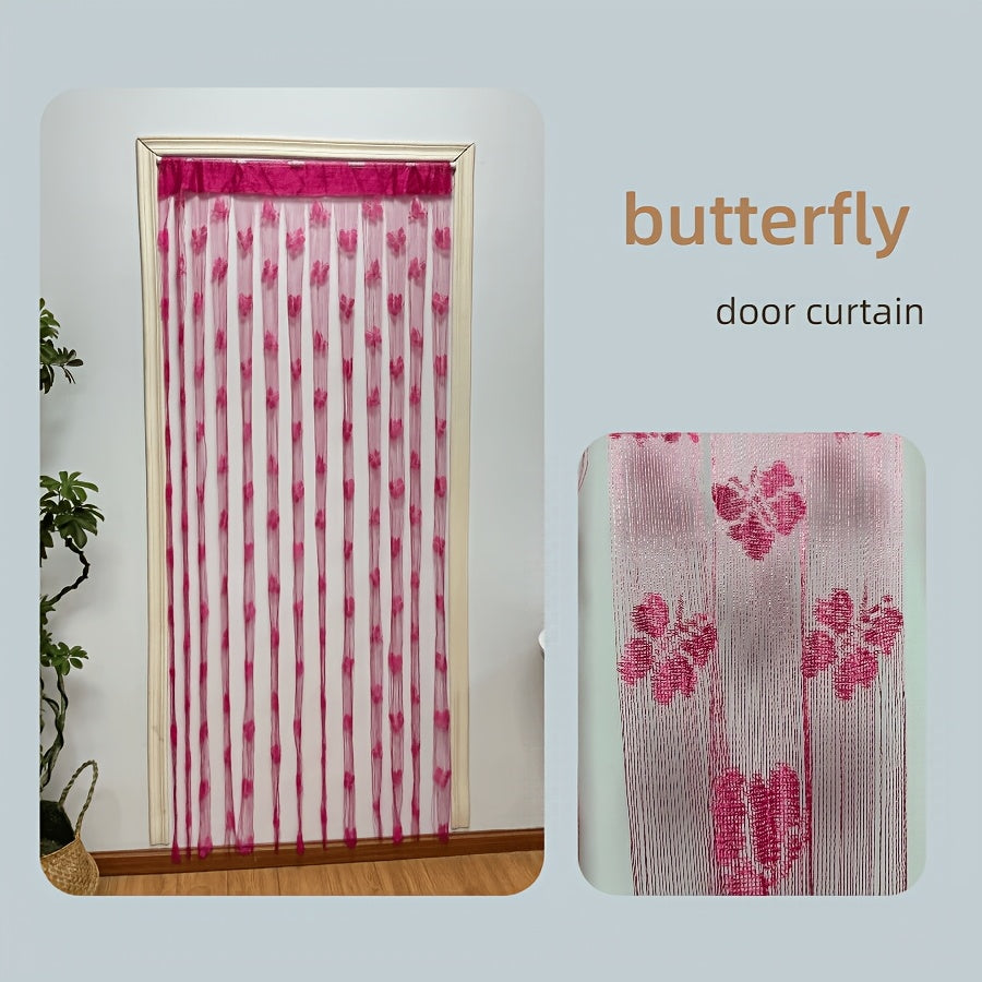 Sheer Curtain with Vibrant Orange Yellow Butterfly Floral Pattern Lightweight Polyester Rod Pocket for Living Rooms Hotels