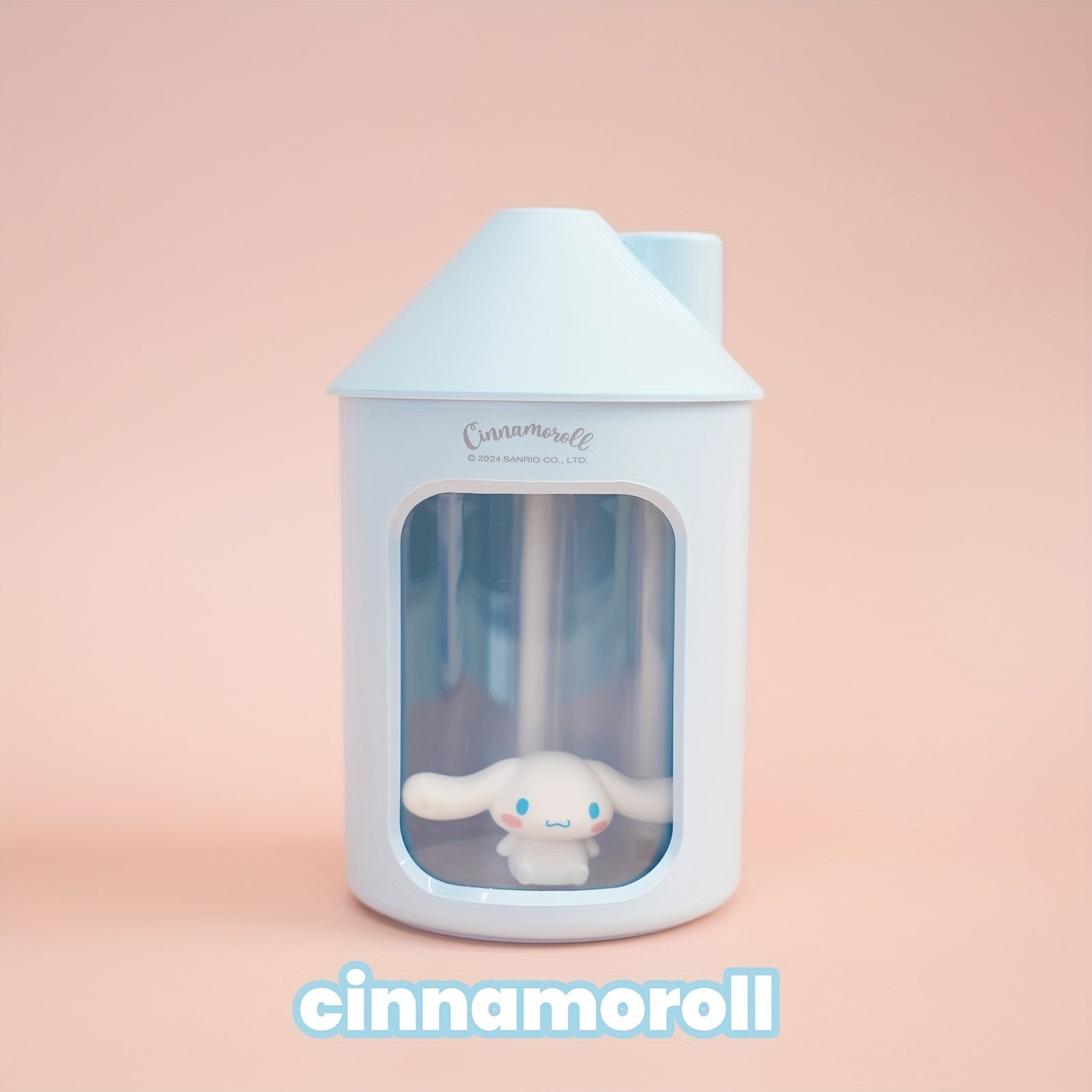 Humidificador de niebla fría con forma de casa para niños, con luz nocturna, 450 ml, azul