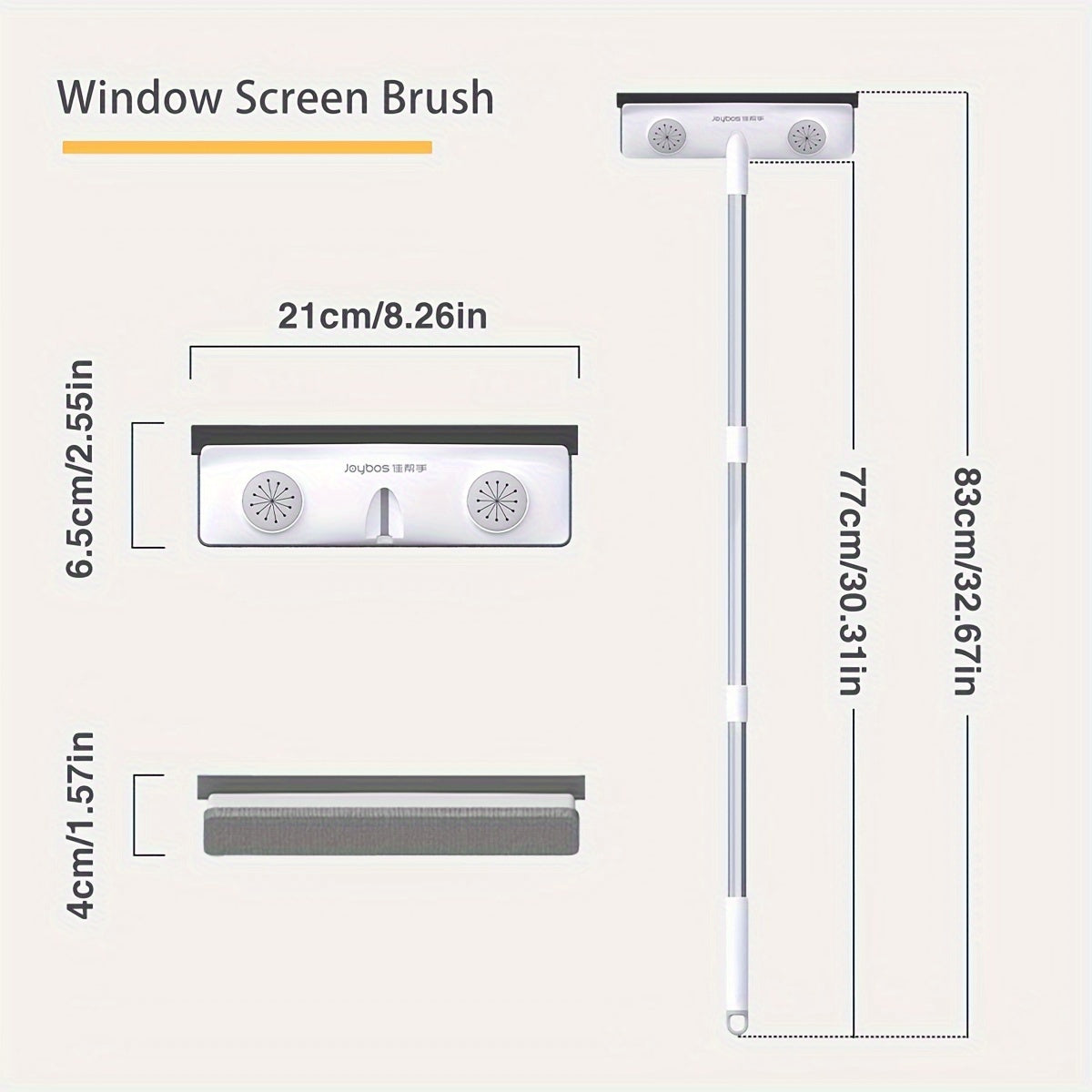 2-in-1 Window Cleaning Brush and Squeegee Set with Cloths for Glass and Outdoor Cleaning
