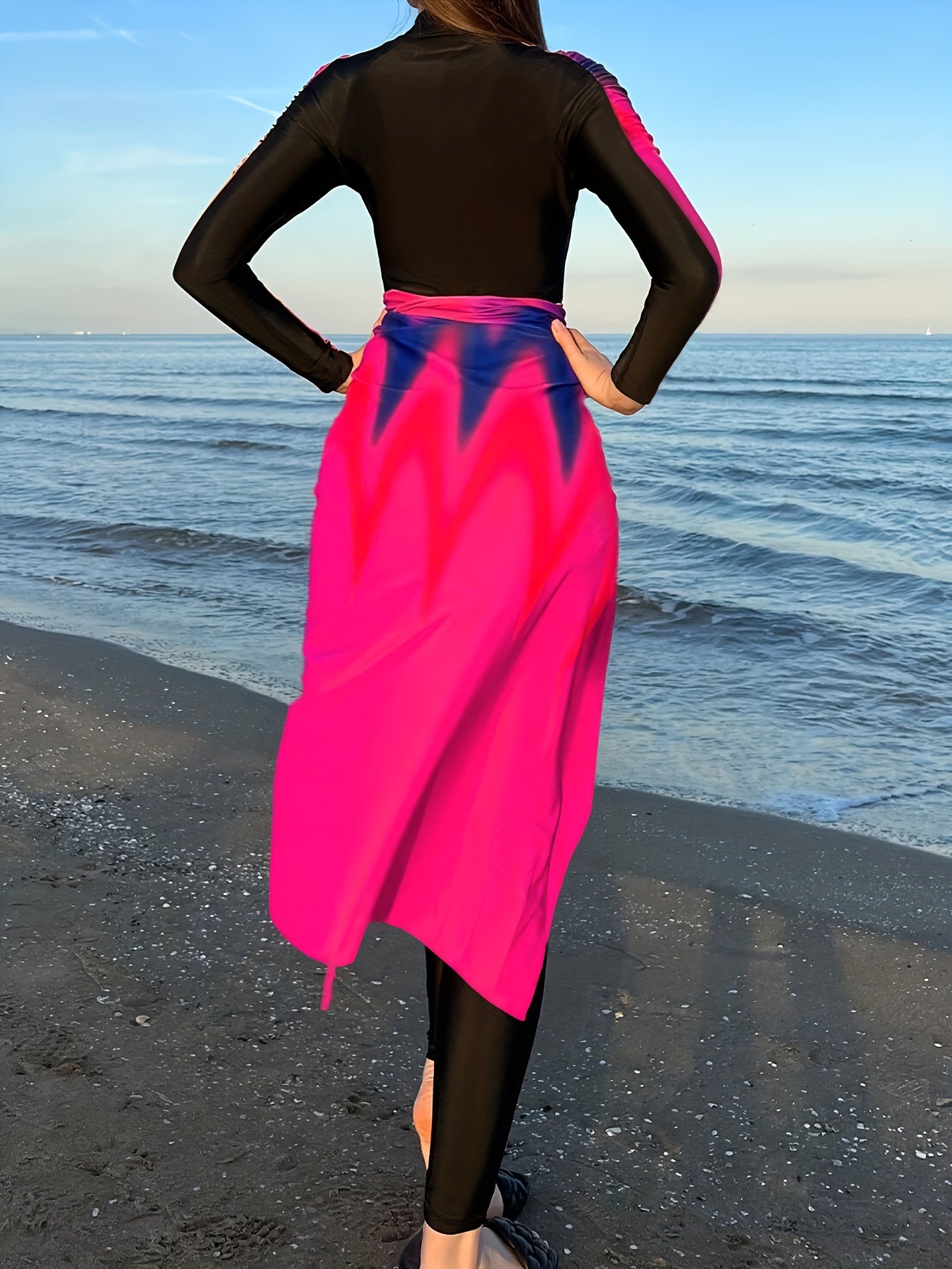 Women's Tie-Dye Swimsuit Set with Skirted Cover-Up and Pants for Beach and Pool