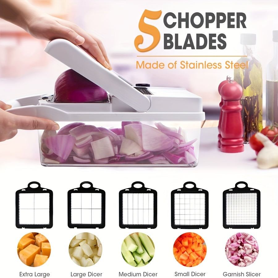 Kitchen Vegetable Chopper Slicer Grater Onion Mincer Set with Container