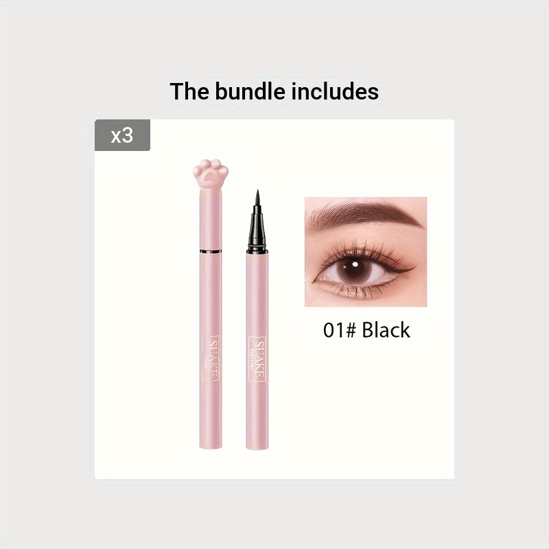 Delineador de ojos mate de punta ultra delgada a prueba de manchas, resistente al agua y de larga duración para mujer