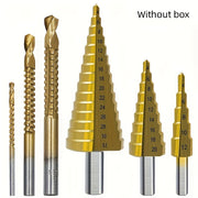 Titanium Step Drill Bit Set 6 Pieces with Mixed Sizes for Woodwork and Metalwork