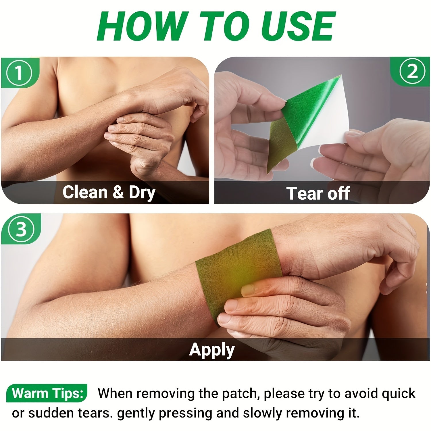 30/60/100 dona Tabiiy O'simlik qurtqoq plitalari. Yapishqoq aralashma yo'q. Batareya kerak emas. Bo'yin, yelka, bel va tizzalar uchun.