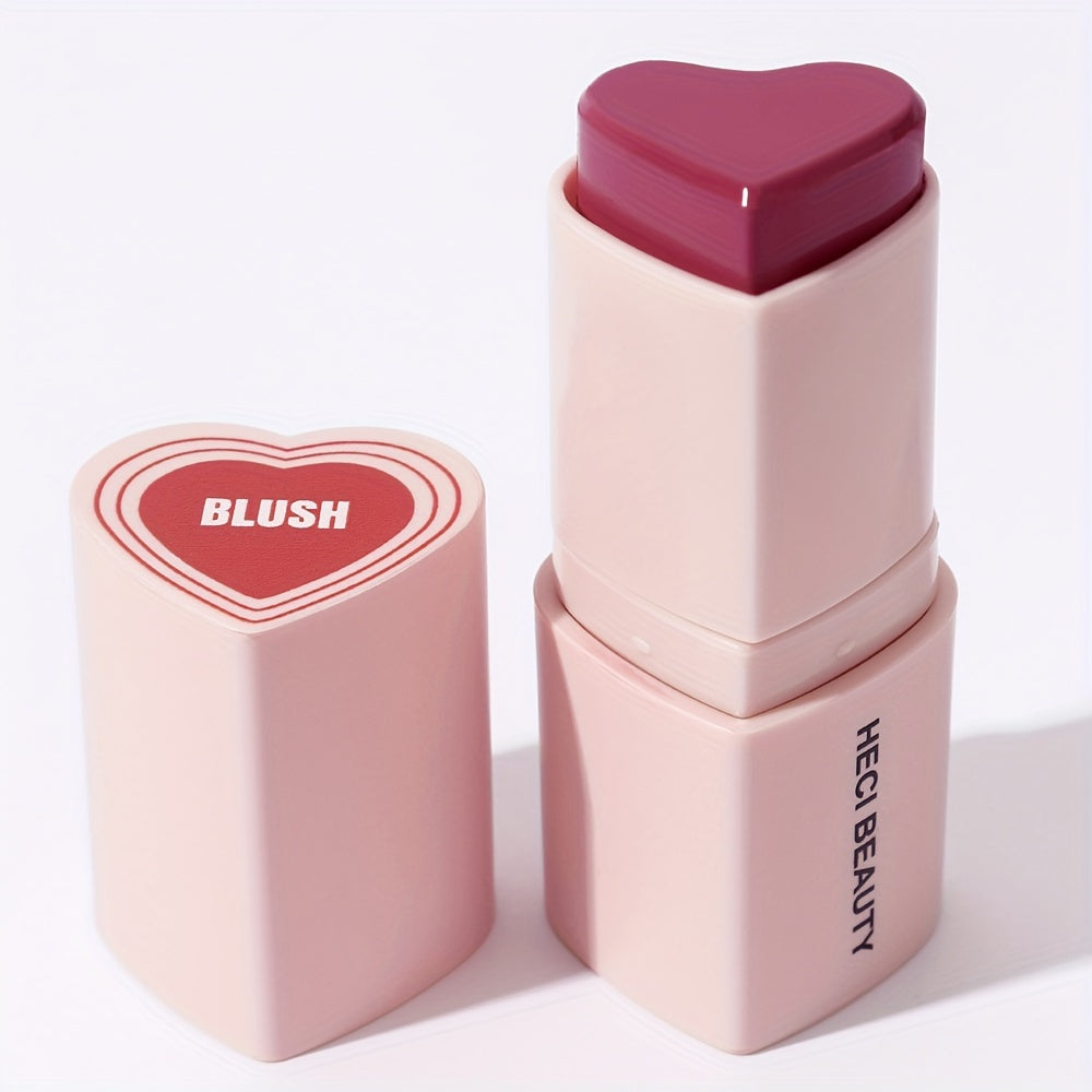 Ayollar uchun yurak shaklidagi kremli blush stick, suv o'tkazmaydigan, rangni to'g'irlash, tabiiy yakuniy