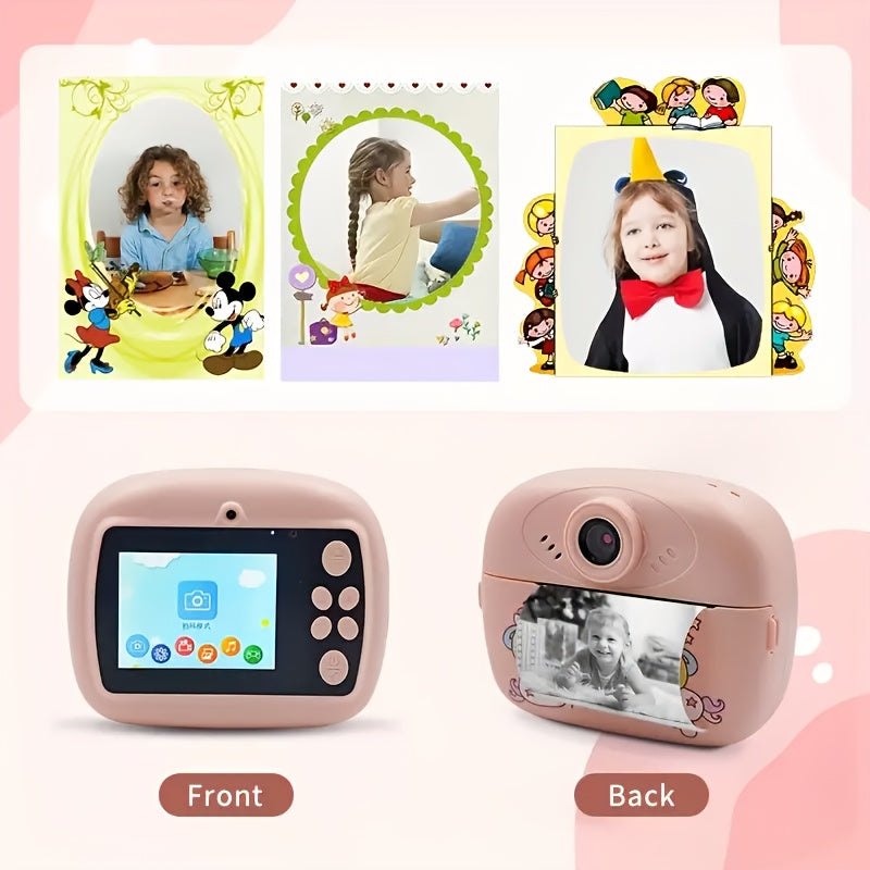 Kids Digital Camera Dual-Camera HD Video Photo Print Mode for Children Pink Blue