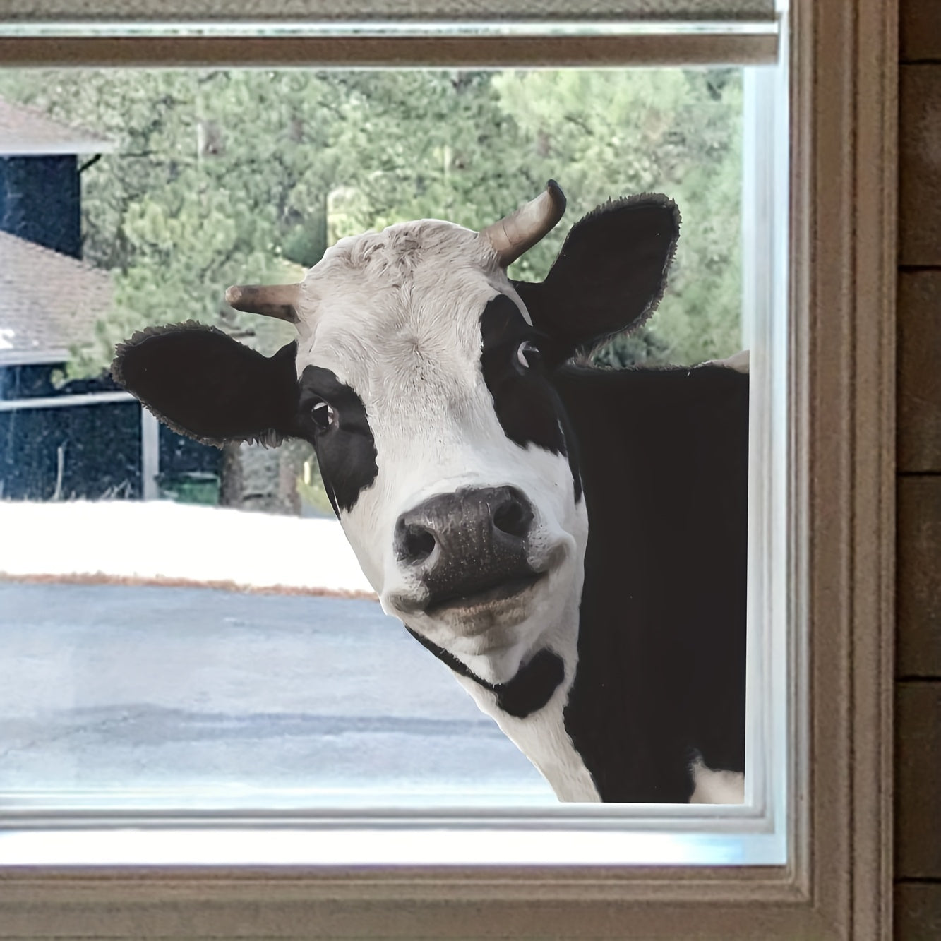Animal Theme Cow Pattern Window Sticker Removable Waterproof Vinyl Wall Decor 38x39cm