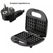 Tostadora de gofres de acero inoxidable para desayunos rápidos con control de botón pulsador