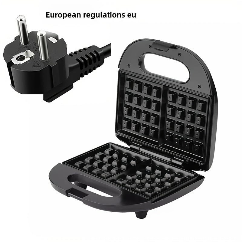 Tostadora de gofres de acero inoxidable para desayunos rápidos con control de botón pulsador