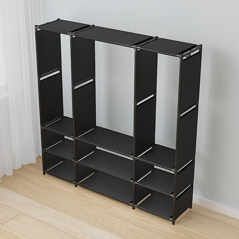 Durable Metal Coat Rack Organizer with 1-3 Rows, Space-Saving, No Assembly