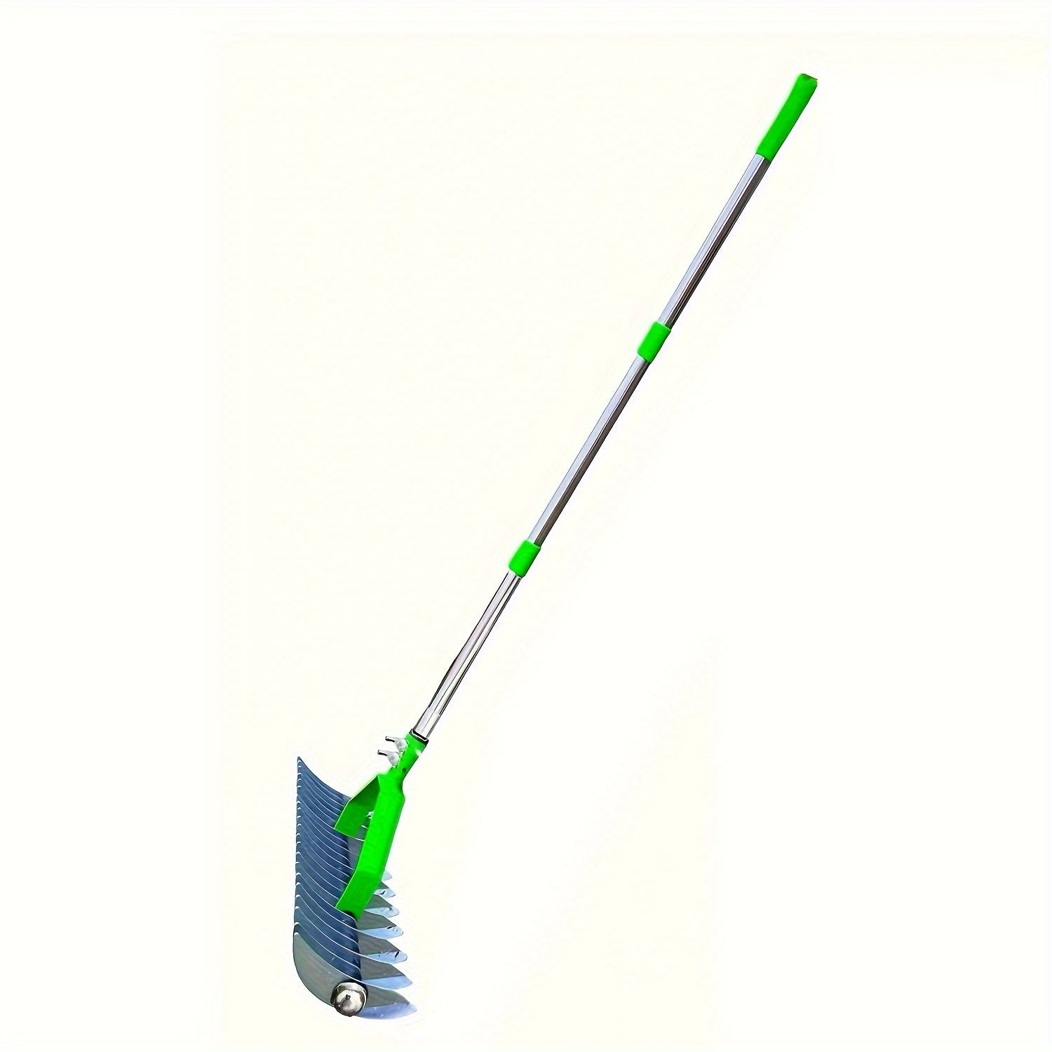 Metal Thatching Rake 12.8 Inch with Anti-Slip Handle for Garden and Yard Maintenance