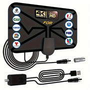 Indoor HD TV Antenna 360° Smart Signal Receiver Supports 4K 1080P Compatible with Old and Smart TVs