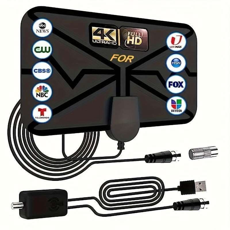 Indoor HD TV Antenna 360° Smart Signal Receiver Supports 4K 1080P Compatible with Old and Smart TVs