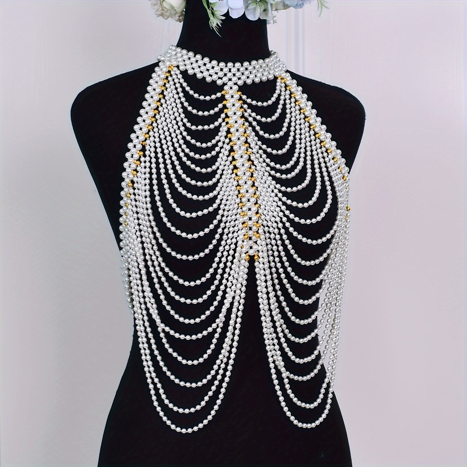 Faux Pearl Shawl for Women Wedding Formal Bridal Accessories