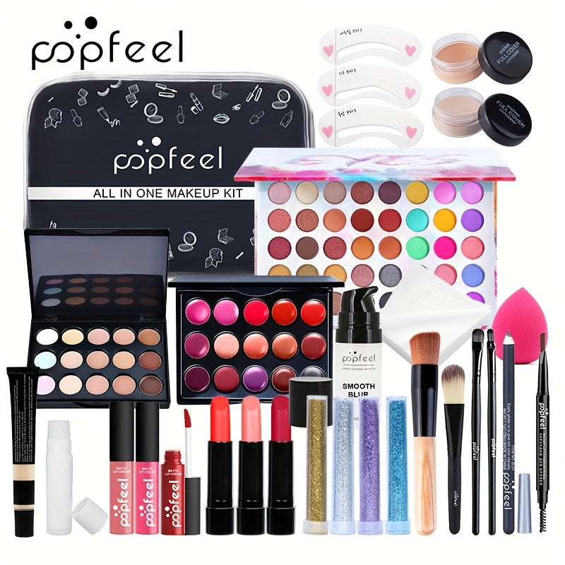 Women's Makeup Kit All-in-One Set With Eyeshadow Lipstick Brush