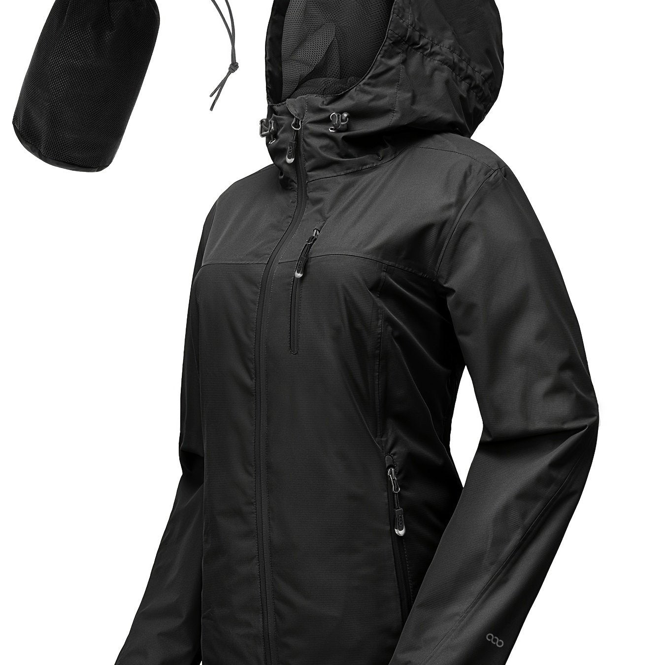 Women's Packable Lightweight Windbreaker Jacket with Hood and Inner Pocket
