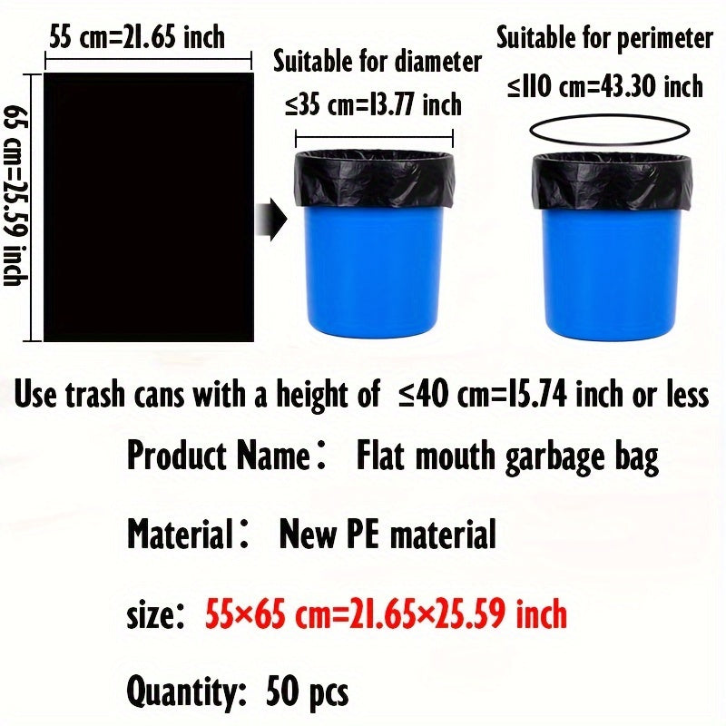 50 Pack Heavy Duty Garbage Bags 7-Gallon and 30-Gallon for Outdoor and Industrial Use