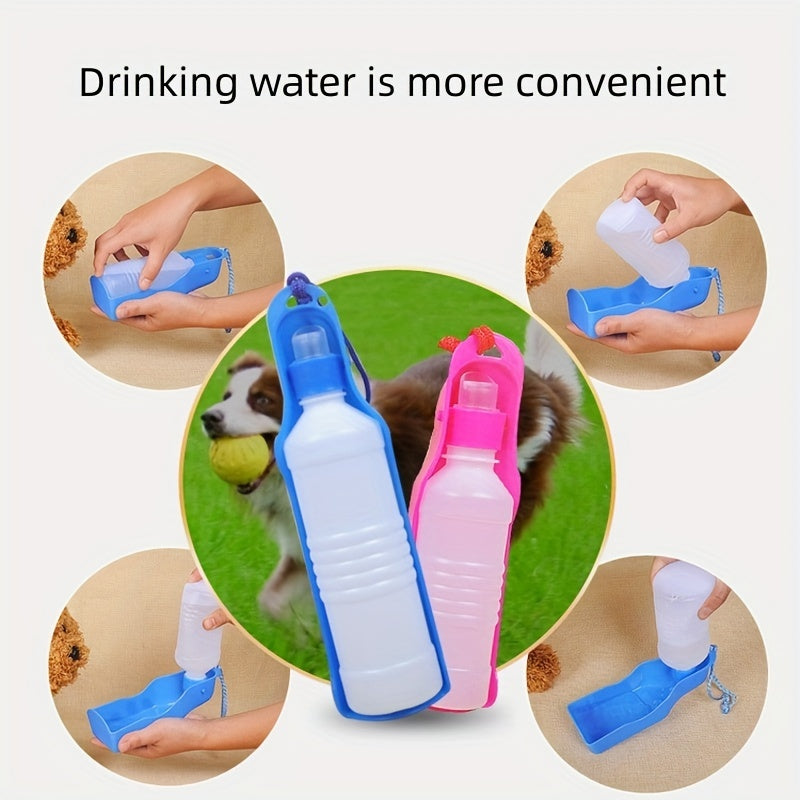 Dog Water Bottle 250ml 500ml Foldable Plastic Portable Outdoor Water Dispenser
