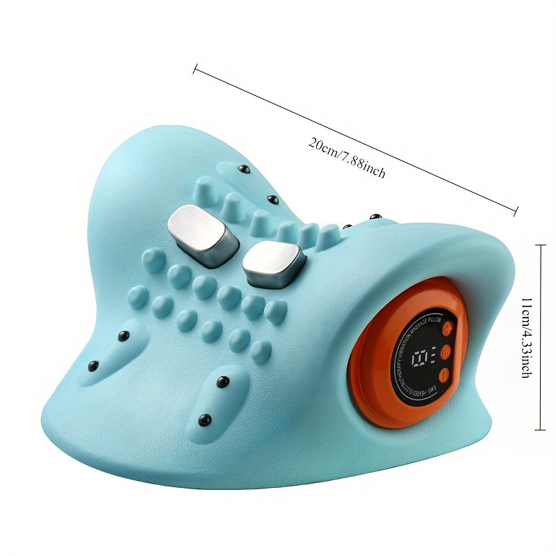 Almohada masajeadora eléctrica para cuello y hombros, recargable por USB, portátil, para relajación muscular