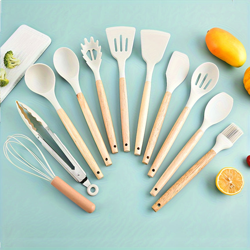 Juego de utensilios de silicona para cocina, antiadherentes y resistentes al calor