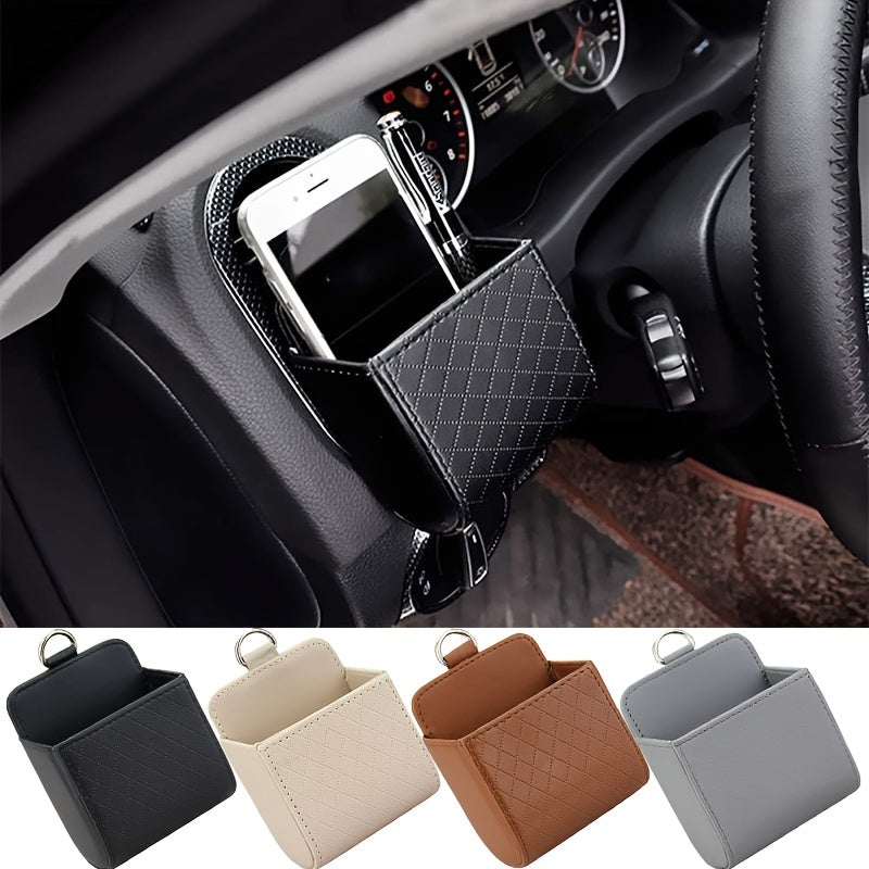 Car Universal PU Leather Air Vent Phone Holder Storage Box Car Interior Accessories