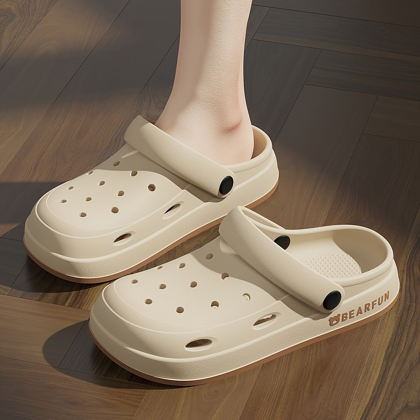 Women's White EVA Clog Sandals Lightweight Summer Beach Slippers