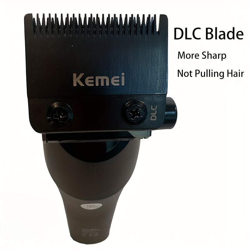 Kemei KM-1858 Professional Hair Clipper DLC Blade bilan - Katta quvvat, yuqori tezlik, USB bilan quvvatlanadigan, ko'p uslubdagi taroq qo'shimchalari, erkaklar uchun ideal sovg'a